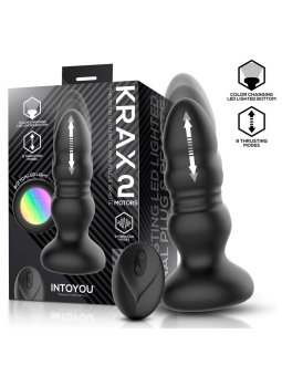 Krax Plug Anal con Vibracion Thrusting y Luz Led con Control Remoto