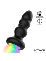 Krax Plug Anal con Vibracion Thrusting y Luz Led con Control Remoto