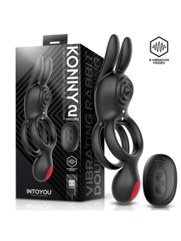 Konny Anillo Vibrador Doble con Conejito y Control Remoto