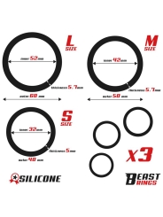 Set de 3 Anillos para el Pene Silicona S M y L