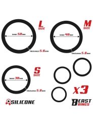 Set de 3 Anillos para el Pene Silicona S M y L