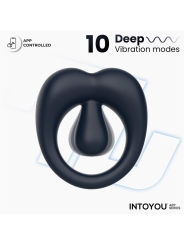 Kenny Anillo Vibrador con Estimulador de Clitoris y APP Azul Oscuro