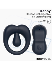 Kenny Anillo Vibrador con Estimulador de Clitoris y APP Azul Oscuro