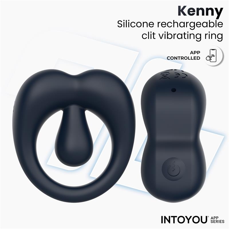Kenny Anillo Vibrador con Estimulador de Clitoris y APP Azul Oscuro
