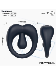 Kenny Anillo Vibrador con Estimulador de Clitoris y APP Azul Oscuro