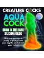 Aqua Cock Dildo Brilla en la Oscuridad Silicona