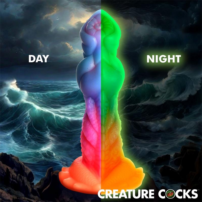 Aqua Cock Dildo Brilla en la Oscuridad Silicona