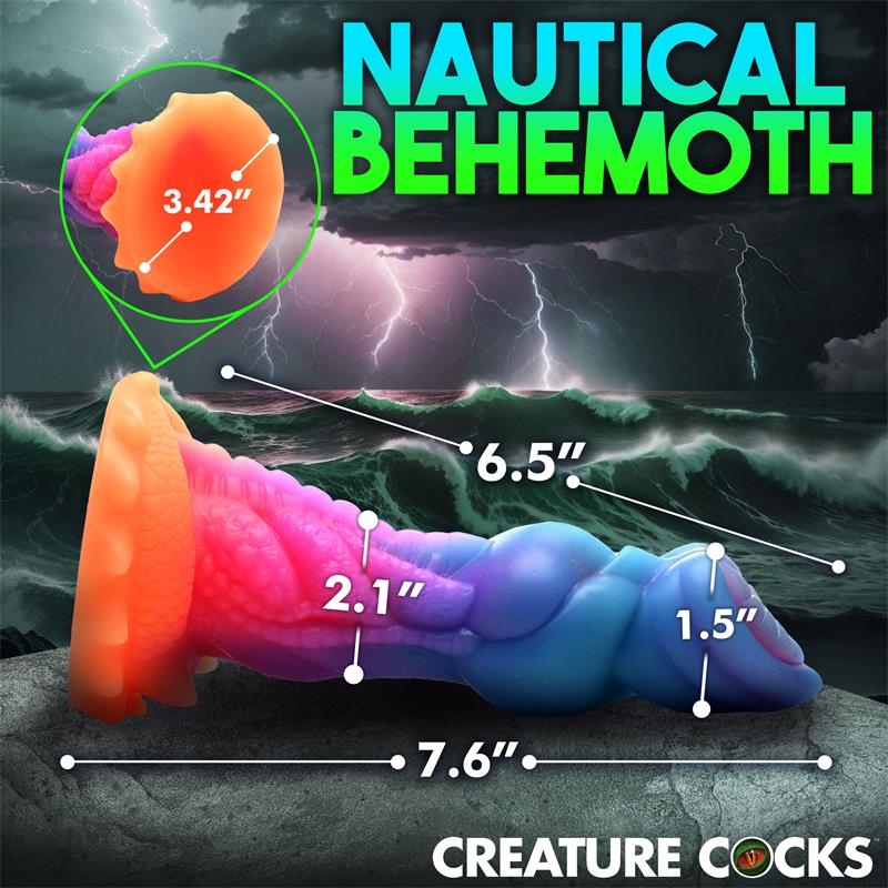 Aqua Cock Dildo Brilla en la Oscuridad Silicona