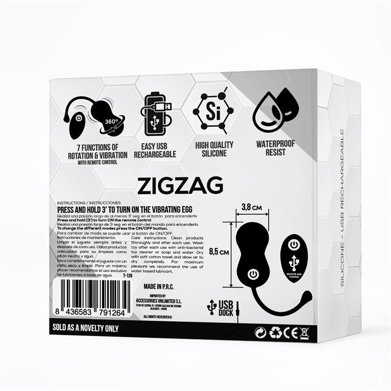 Zigzag Huevo Zigzageante y Vibrador con Control Remoto