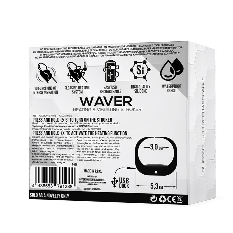 Waver Masturbador Masculino Funcion Calor y Vibracion Flexible USB Silicona