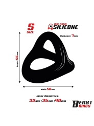 Anillo Triple Silicona Solida 40 35 32mm Talla S