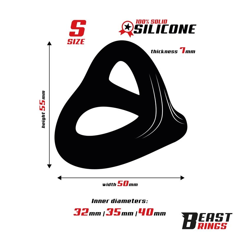 Anillo Triple Silicona Solida 40 35 32mm Talla S