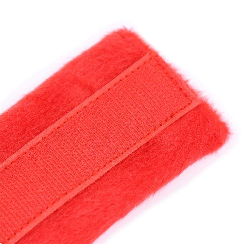 Esposas de Tela con Velcro para Munecas con Pelo Largo Rojo