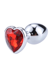 Plug Anal con Joya de Corazon Red Scarlet Talla M