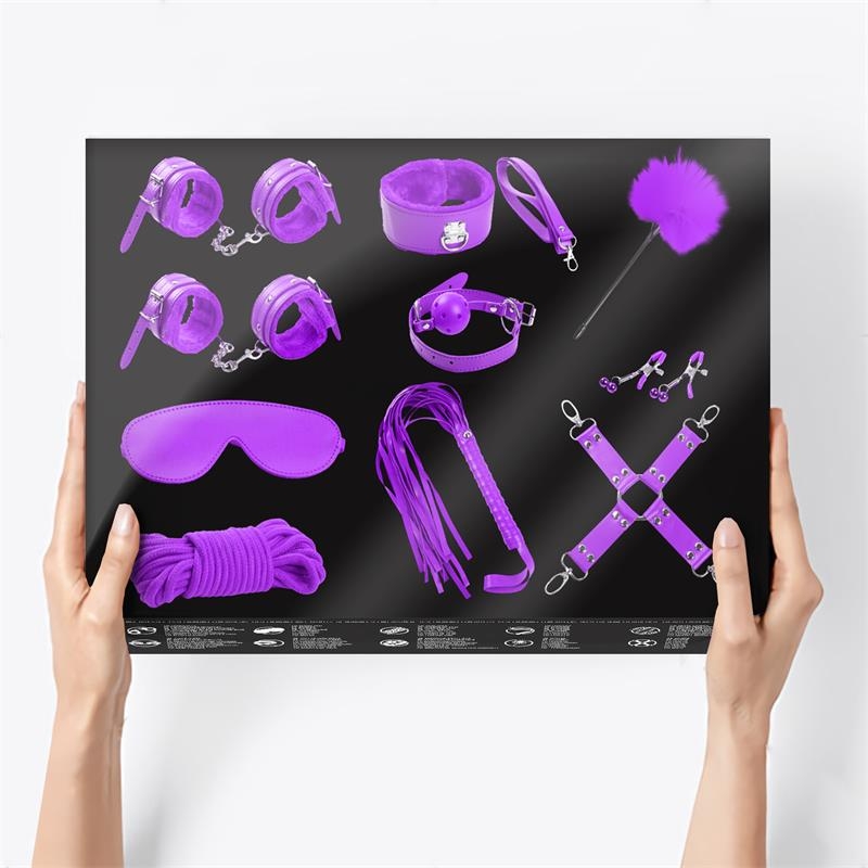 Set Bondage de 10 Piezas Purpura Set Bondage de 10 Piezas Purpura