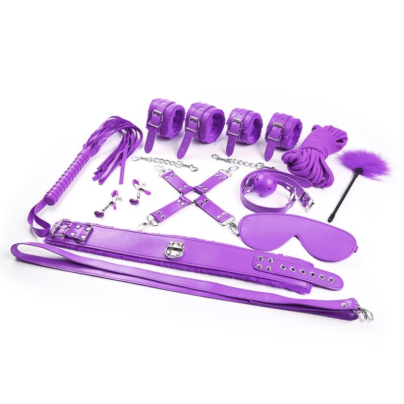 Set Bondage de 10 Piezas Purpura Set Bondage de 10 Piezas Purpura