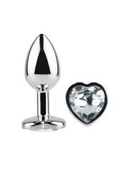 Plug Anal con Joya de Corazon Blanco Talla L