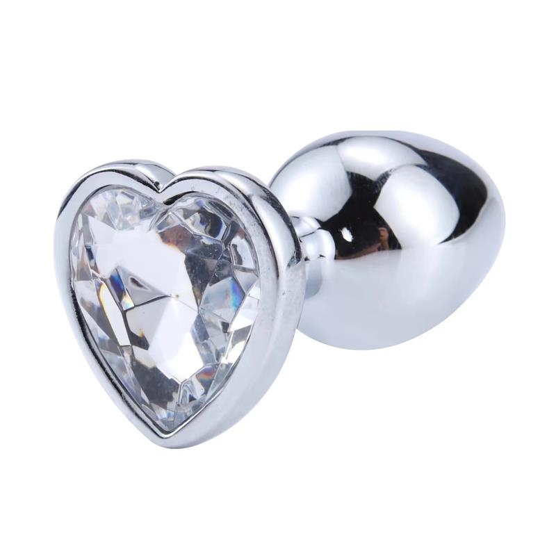 Plug Anal con Joya de Corazon Blanco Talla S