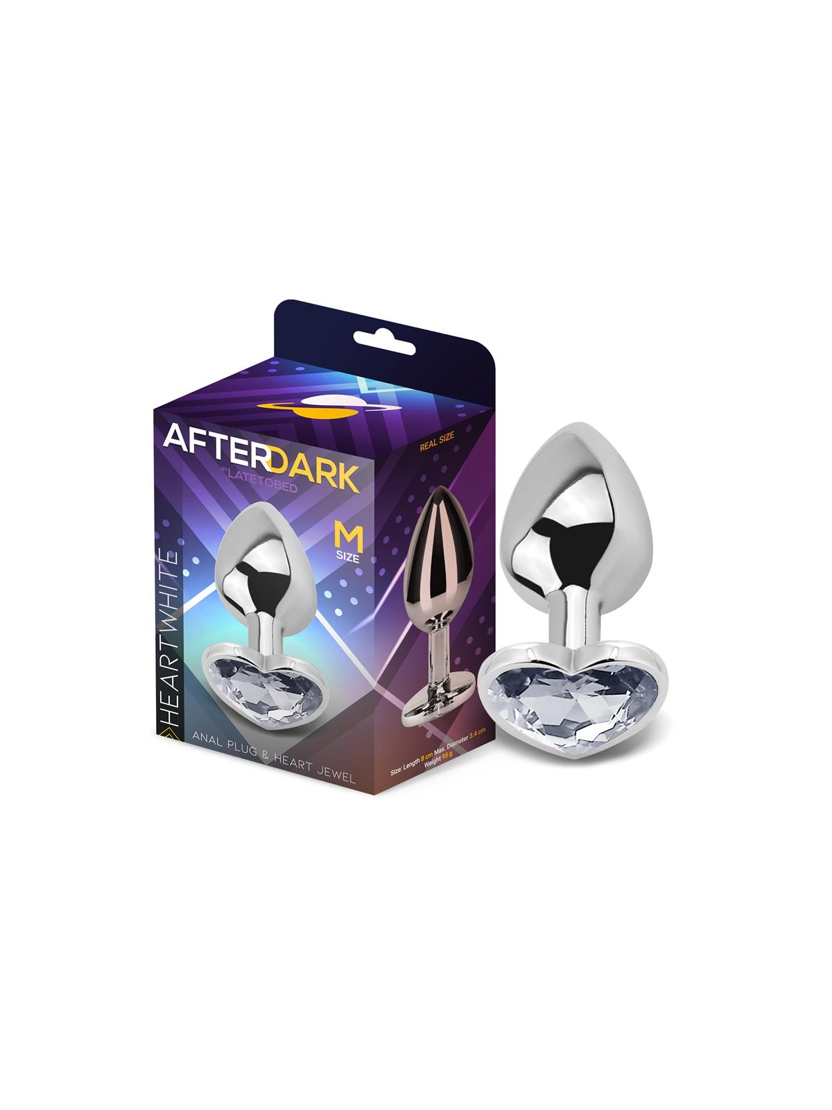 Plug Anal con Joya de Corazon Blanco Talla M