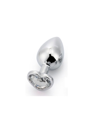Plug Anal con Joya de Corazon Blanco Talla M
