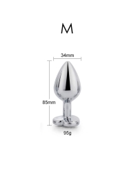 Plug Anal con Joya de Corazon Blanco Talla M