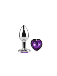 Plug Anal con Joya de Corazon Purple Lavender Talla S