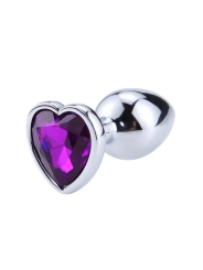 Plug Anal con Joya de Corazon Purple Lavender Talla S