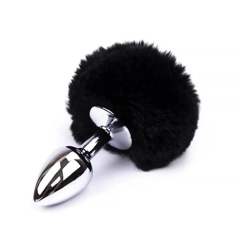 Plug Anal con Pompon Negro Talla S