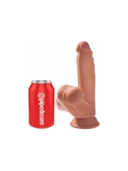 Dildo Triple Densidad Testiculos Oscilantes 7 Caramelo