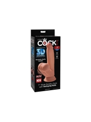 Dildo Triple Densidad Testiculos Oscilantes 7 Caramelo