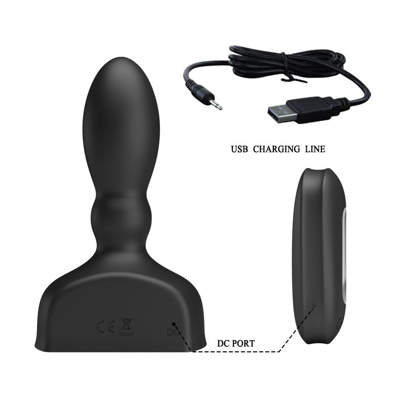 Estimulador Anal Harriet Inflable USB Silicone Negro