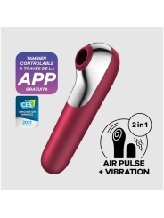 Dual Love Vibrador y Succionador de Aire Pulsado Rojo