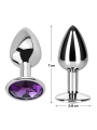 Plug Anal con Joya Purpura Amatista Talla S Aluminio