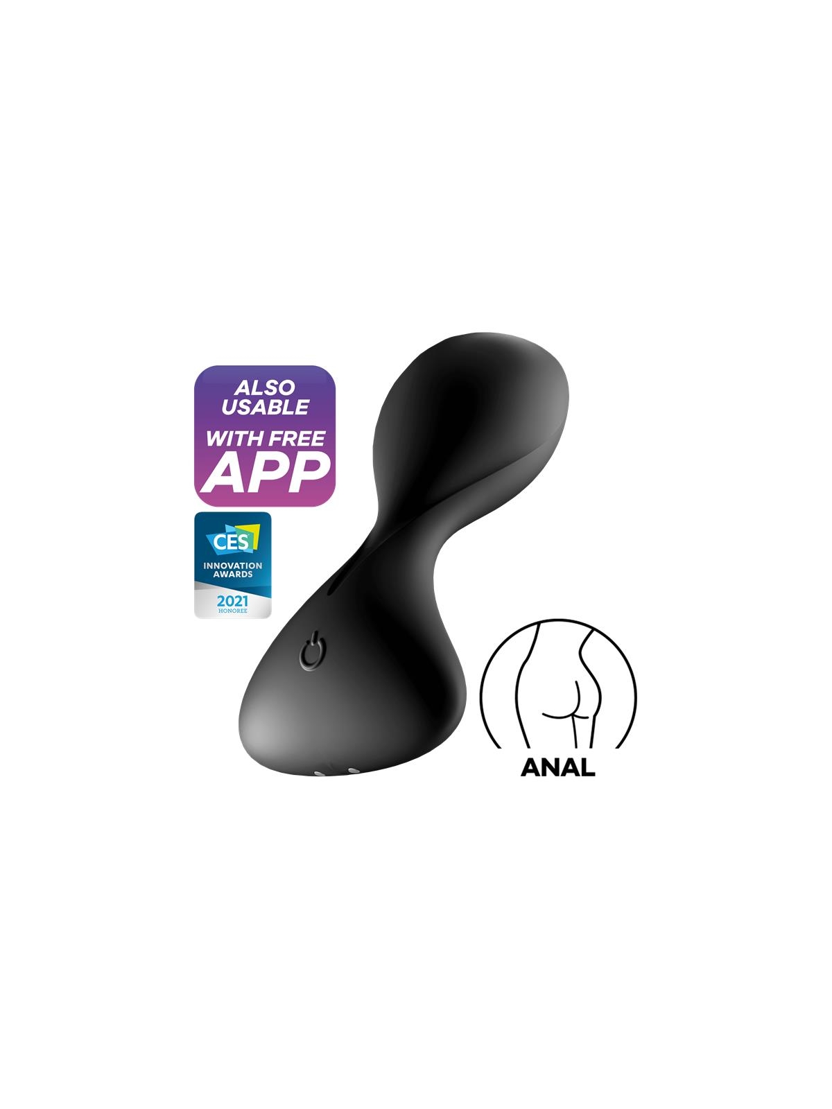 Trendsetter Plug Anal con Vibracion y APP Negro