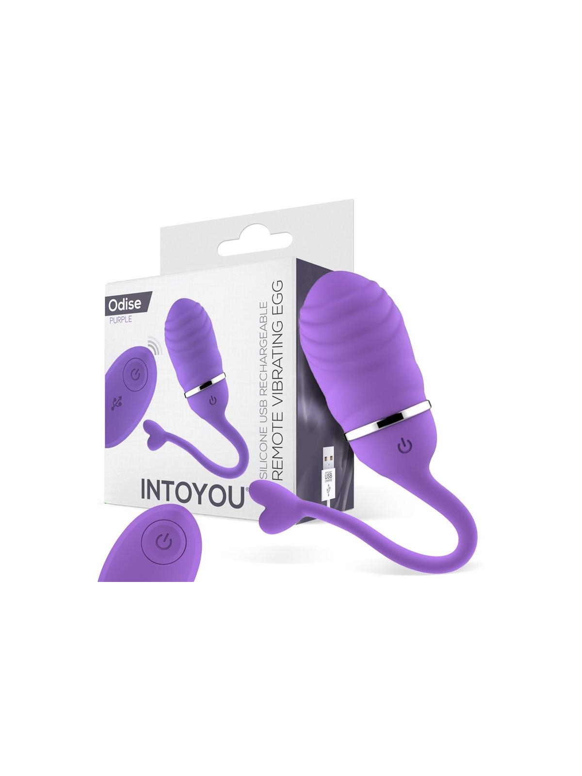 Huevo Vibrador Control Remoto Odise USB Silicona Purpura