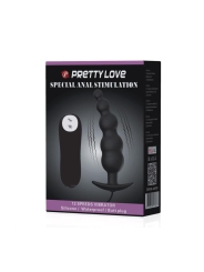 Vibrador Anal Burbujas Negro con Control Remo cl70