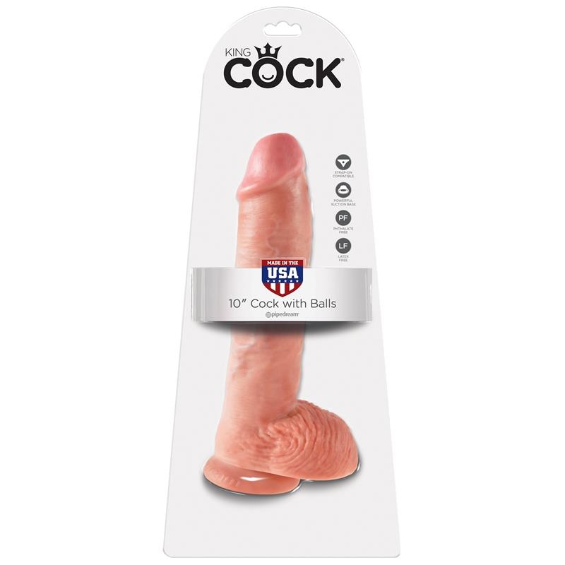 King Cock Pene con Testiculos de 10 Color Natural