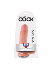 King Cock Pene con Testiculos de 7 Color Natural