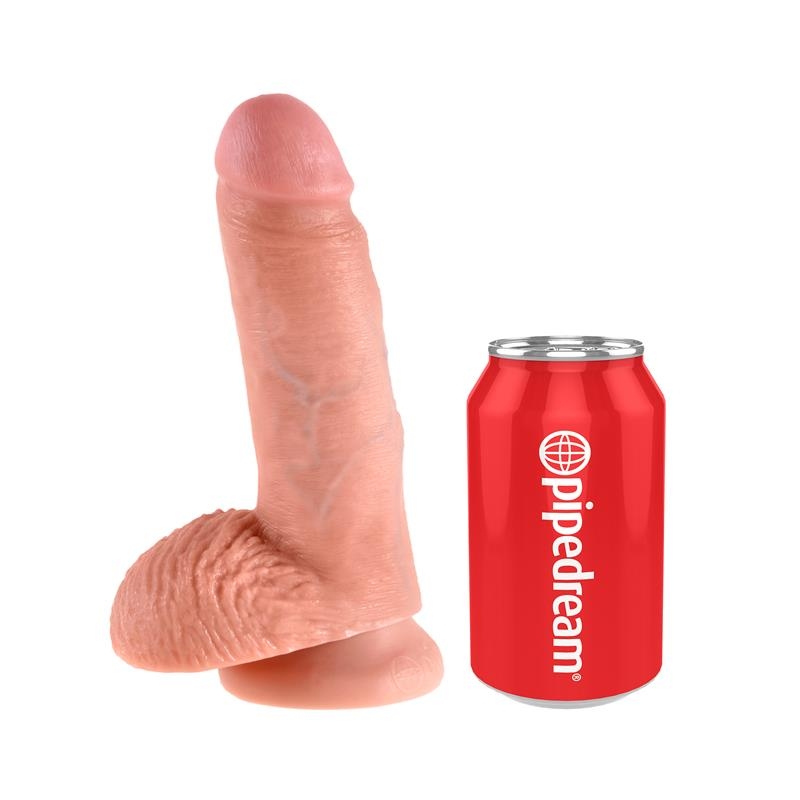 King Cock Pene con Testiculos de 7 Color Natural