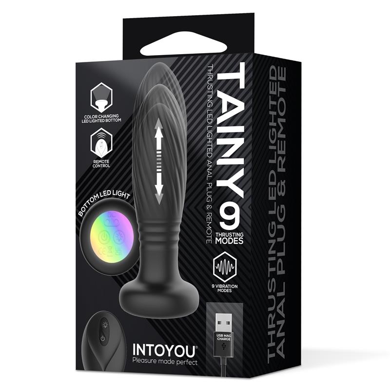 Tiany Plug Anal con Thrusting y Luces Led con Control Remoto