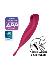 Twirling Pro Succionador y Vibrador APP Satisfyer Connect Dark Red