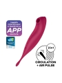 Twirling Pro Succionador y Vibrador APP Satisfyer Connect Dark Red