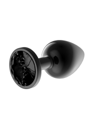 Blackgem Plug Anal Metalico con Joya Negro Talla L
