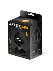 Blackgem Plug Anal Metalico con Joya Negro Talla L