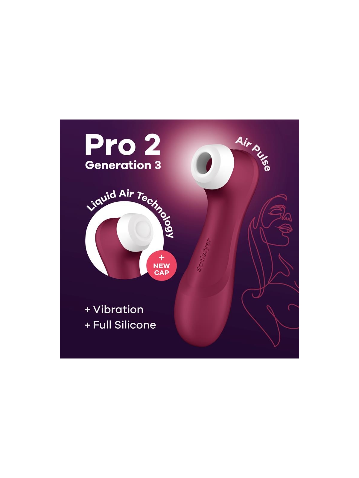 Pro 2 Gen 3 Liquid Air Technology Succion y Vibracion Wine Red Rojo Vino