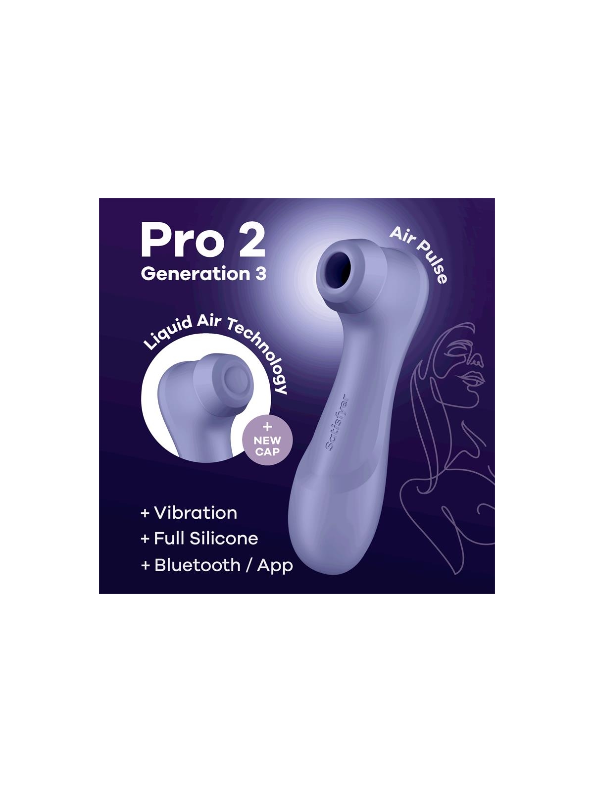 Pro 2 Genera 3 Liquid Air Technology Succion y Vibracion APP Connect Lilac