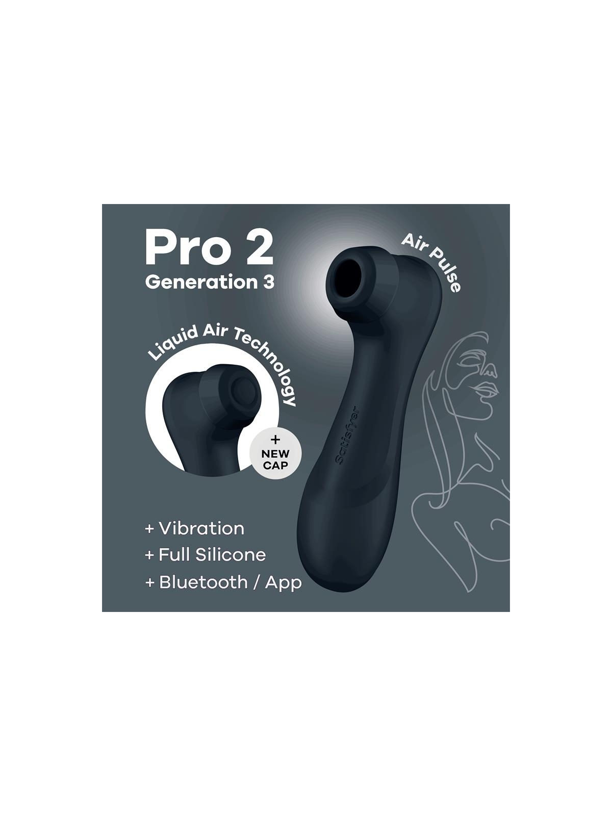 Pro 2 Gen 3 Liquid Air Technology Succion y Vibracion App Connect Negro