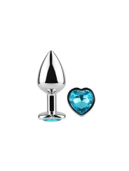 Plug Anal de Metal Corazon Azul Talla S