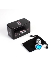 Plug Anal de Metal Corazon Azul Talla S