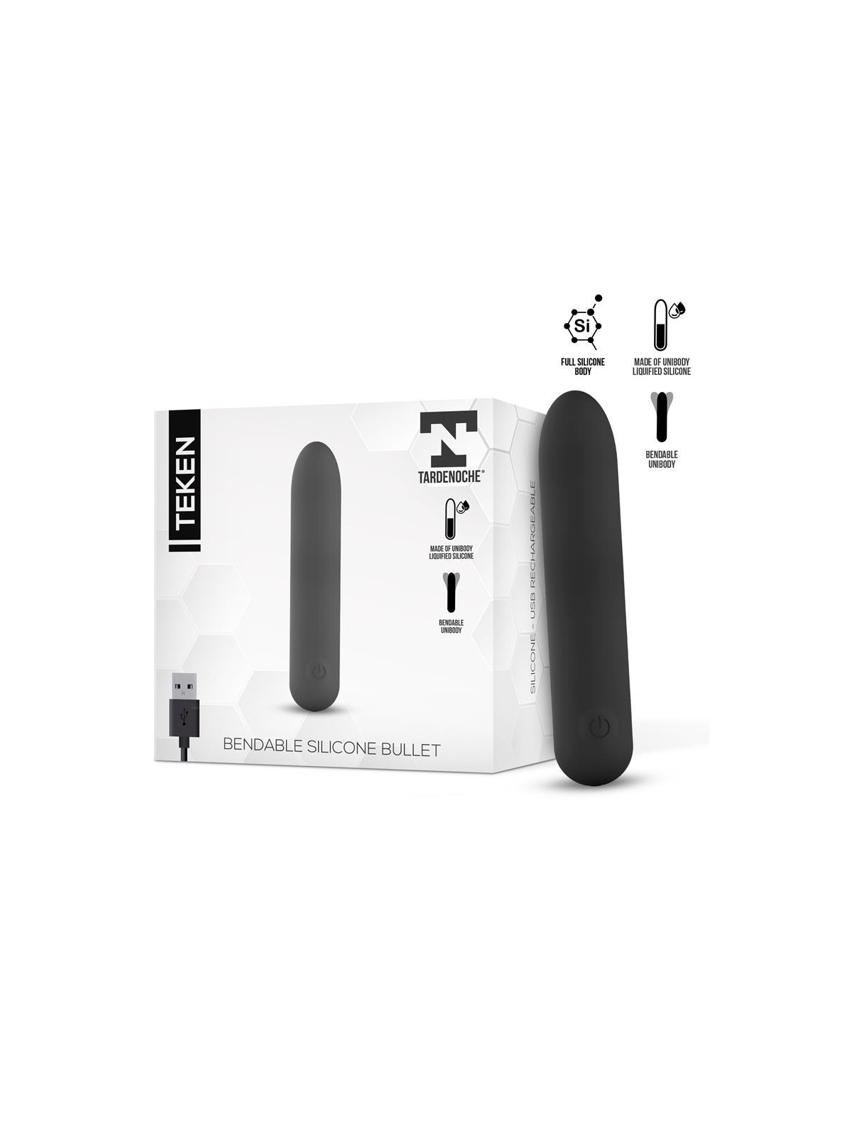 Teken Bala Vibradora Flexible Silicona Liquida Unibody USB Magnetico